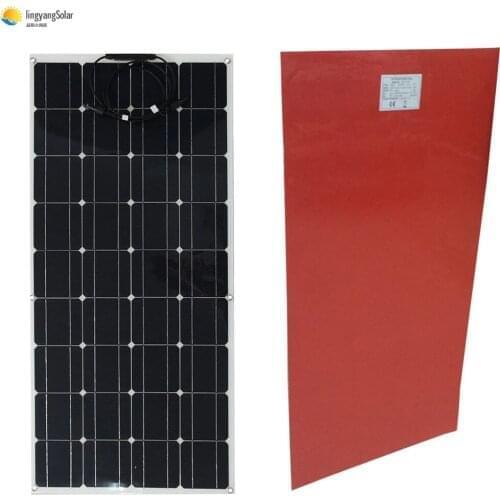 China newly flexible solar panel with glue on back side 100 W panel solar 100watt free shipping with lower price