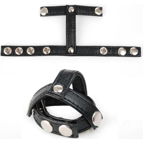 Sex Penis Rings Adjustable Leather Cock Rings Dildo Penis Extender BDSM Bondage Ring Adult Sex Toys For Men Chastity Cage Device