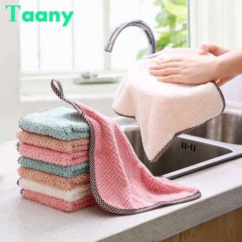 25*25cm Kitchen Towel Wash Dish Cloth Non-stick Oi Wiping Rags Cleaning Cloth Scouring Pad Household Cleaning Towel Kichen Tool