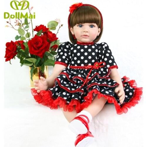Big 24" bebe reborn silicone vinyl baby toddler dolls toys for children gift adoras Noble Princess Dress Up Doll toys