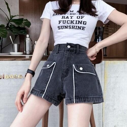 Summer Womens Shorts, Girls' Wide-leg Pants, New High-waist Denim Womens Pants, Fashion Casual Pants, Hot Shorts, Ladies