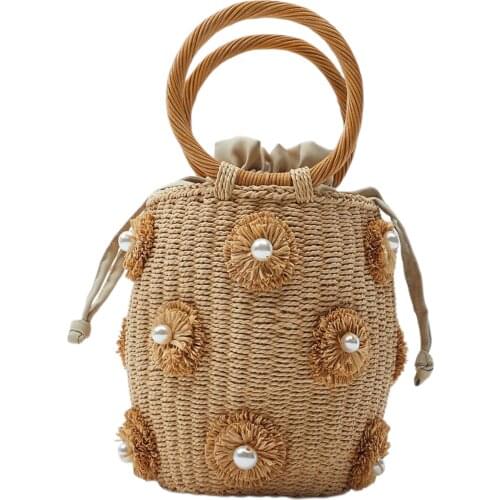 Summer Straw Large Woven Bag Purse Women Ladies Beach Vocation Tote Travel