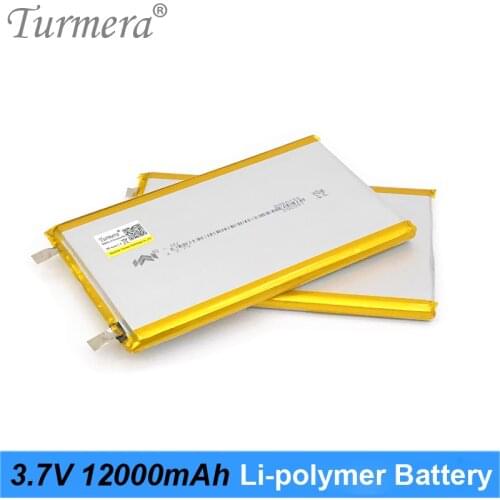 3.7V 12000mAh Li-polymer Battery Rechargeable 3.6V Lithium Battery for Power Bank and 12V Uninterrupted Power Supply Use Turmera