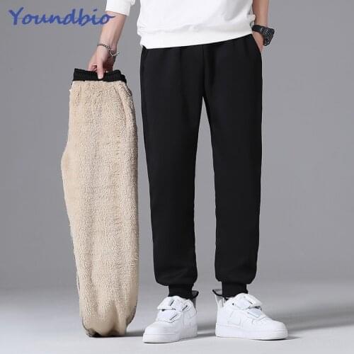 Mens Sweatpants Warm Fleece Pants Men 2021 New Winter Stretch Plus Size Joggers Trousers Street Wear Sports Pants Trousers Men