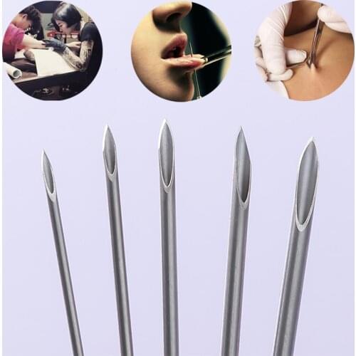 5/10pc Disposable Sterile Body Piercing Needles Medical Tattoo Needle Piercing for Navel Nipple Lip Ring Kit 14G 15G 16G 18G 20G