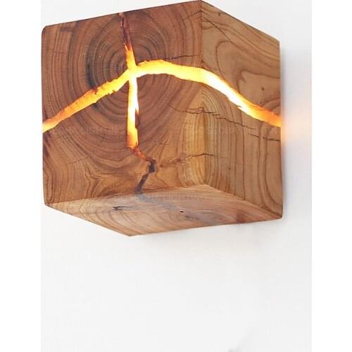 Nordic wooden crack wall lights newest creative designer wall lamp LED decorative bedroom wall sconce for hallway stair lighting