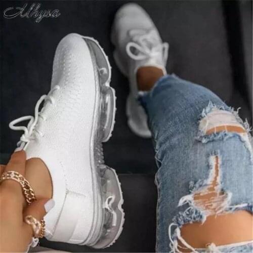 New Womens Casual Shoes Air Cushion Sports Shoes Comfortable Outdoor Zapatos De Mujer Light Womens Running Shoes Walking Shoes