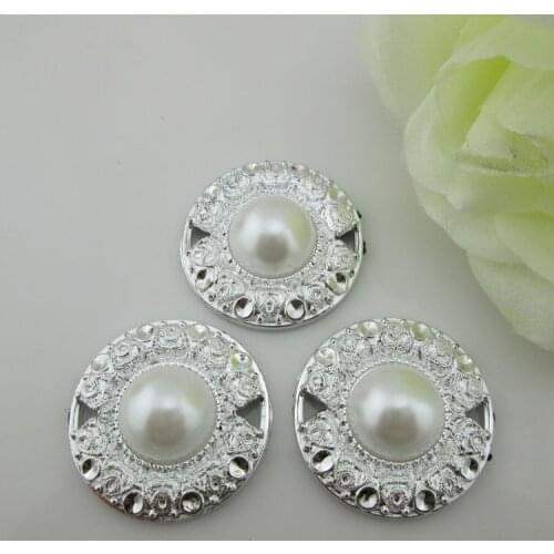 PB123 30mm)100pcs Fabulous White Pearl Plastic Acrylic Buckle For Scrapbooking