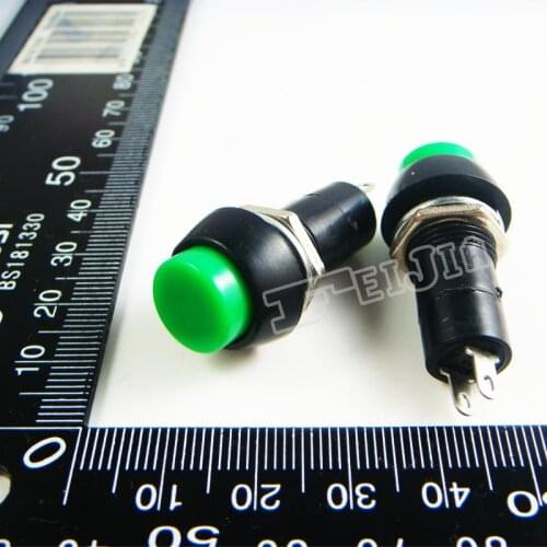 PBS-11B Button color Green 3A/250VAC ON-OFF 2Pin Non Self-locking Push Button Switch (Self reset switch) 20Pcs/lot