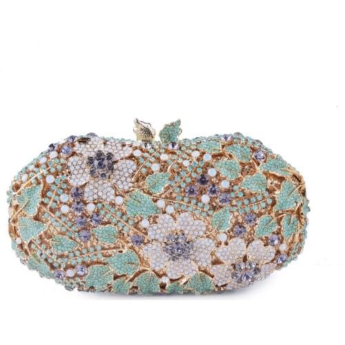 Celebrity Luxury Green Protein Diamond Set With Hand Full Of Dinner Bag Dress