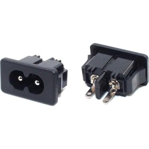 Male Plug IEC320 C8 Power Socket Connector AC 250V 2.5A 2Pin 8 Word Socket AC Power Outlet Connector BX180-C01