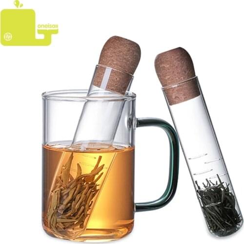 Glass Tea Infuser Empty Bottle Mini Transparent Tea Strainer Cork Glass Bottle Tube Brewing Test Tube Tea Set Kitchen Tools