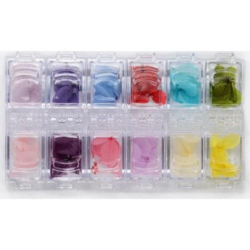 12 Mix Colors Dried Flowers Nail Decorations Natural Floral Leaf Stickers 3D Nail Art Designs Manicure Gel Polish Decor With Box