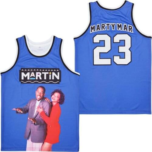 BG basketball jerseys MARTIN 23 MARTYMAR jersey Embroidery sewing Outdoor sportswear Hip-hop culture movie blue 2021 summer