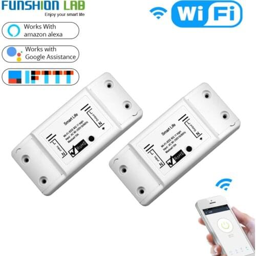 2 Pieces DIY WiFi Smart Light Switch Universal Breaker Timer Wireless Remote Control Works with Alexa Google Home Smart Home