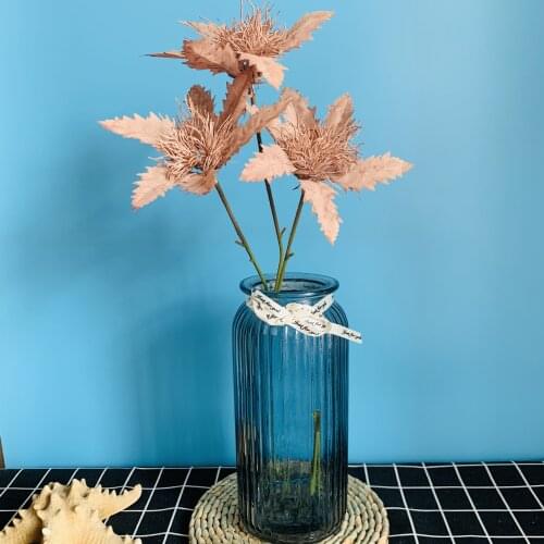 1pc 3 heads Big Flower Head Artificial Silk Flowers Branch Wedding Party Home Room Flower Arrangement Decoration Fake Plants