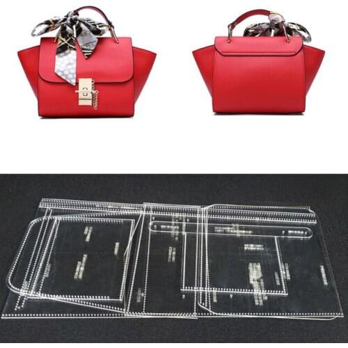 High quality and durable laser cutting acrylic template DY leather handmade ladies fashion shoulder bag stitching mode 34x20