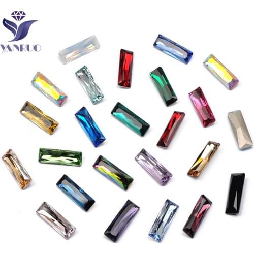 YANRUO 4547 Princess Baguette Pointed Back Rhinestones Applique Fancy Stones K9 Claw Settings Strass DIY Sewing Crystals