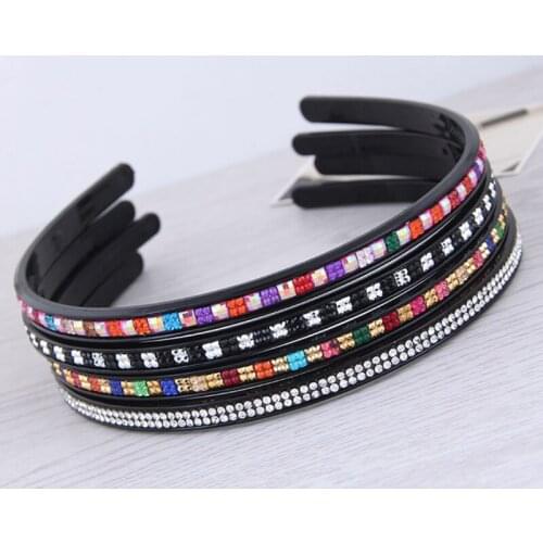 Boho Hair Jewelry Hairband Girls Candy Color Colorful Crystal Headband Hair Holder For Women Fashion Headwear Hair Accessories