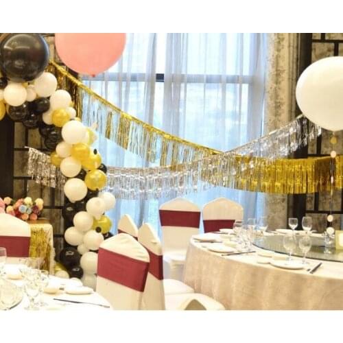 Gold Foil Fringe Curtain Tinsel String Shiny Shimmer Tassel Wedding Decoration Photo Booth Backdrop 35*120cm 50pcs