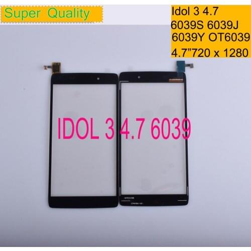 10Pcs/lot For Alcatel One Touch Idol 3 6039 6039S 6039J 6039Y OT6039 OT-6039 Touch Screen Panel Sensor Digitizer Front Glass
