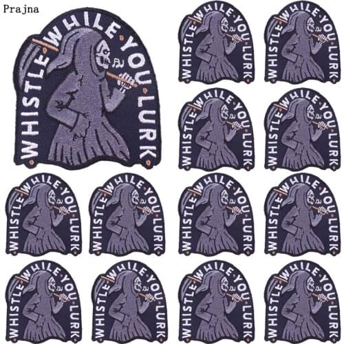 Prajna 10 PCS Punk Patch Iron On Skull Biker Patches For Clothing Thermoadhesive Patches For Clothes Badges Sticker On Clothes