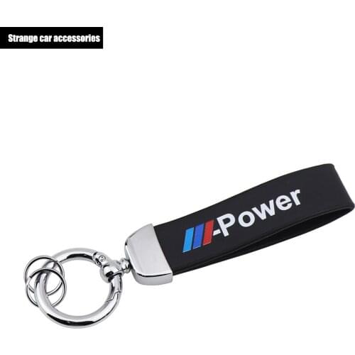 3D Metal leather Car Styling Power Emblem Keychain Key Chain Rings For bmw M X1 X3 X4 X5 X6 X7 e46 e90 f20 e60 e39 Accessories