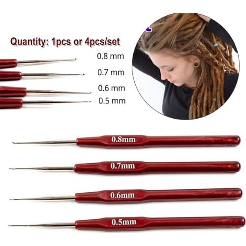 4pcs/set Beauty Plastic Handle Dreadlock Crochet Needles Hook Needle Micro Hook Hair Making Tools High Quality Hair Accessories