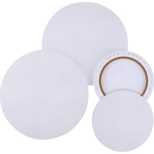 4 Pack Round Pre-Stretched Canvas Primed Canvas Boards for Painting Artist Canvas Professional Stretched Boards