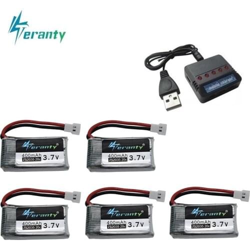 3.7V 400mah Rechargeable Battery + Charger For H31 X4 H107 KY101 E33C E33 U816A V252 H6C RC Drone Spare Parts 3.7v Lipo battery