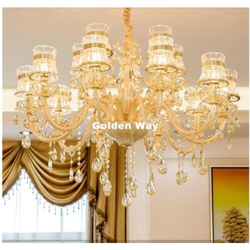 Free Shipping Modern Decora Champagne White Crystal Chandelier LED Candelabro for Coffee Shop Bar Kid Modern Crystal Chandelier