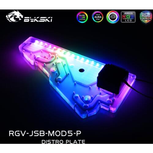 Bykski RGV-JSB-MOD5-P Distro Plate For JONSBO MOD5 Chassis Case,Waterway Board 12V/5V RGB MB SYNC New Arrival