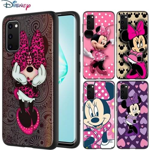 Black Cover Minnie Mouse For Samsung Galaxy A01 A11 A12 A21 A21S A31 A41 A42 A51 A71 A32 A52 A72 A02S Soft Phone Case
