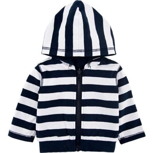 KAVKAS Baby Boy Jacket Double Side Clothes 0-6 months Hooded Cotton Outwear Striped Newborn Boys Clothing