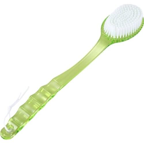 Long Handled Body Bath Shower Back Brush Scrubber Massager Disability Helper Green
