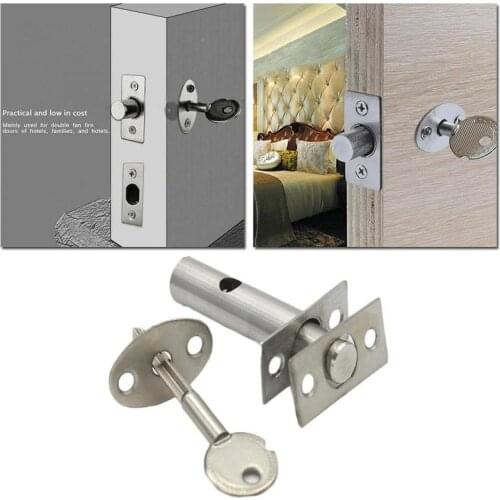 Door Bolts Lock Security Bolt Door Latch Invisible Fire Lock Buckle Strong Iron Spare Key Home Hardware Tool Door Bolts Lock