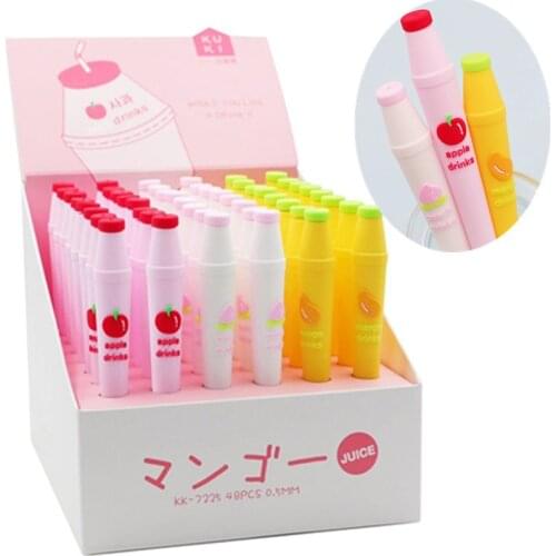 Ellen Brook 1 PCS Cute Kawaii Creative Fruit Milk Drink School Office Stationery Gel Pen Sweet Pretty Lovely Juice Novelty Pen