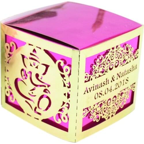 Ganesh design laser cut luxury indian wedding sweet boxes