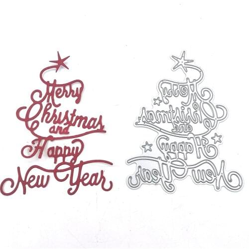 Julyarts Happy Christmas Stencils for Diy Scrapbooking Christmas Cutting Dies for Album Paper Gift Card Decoration Embossing