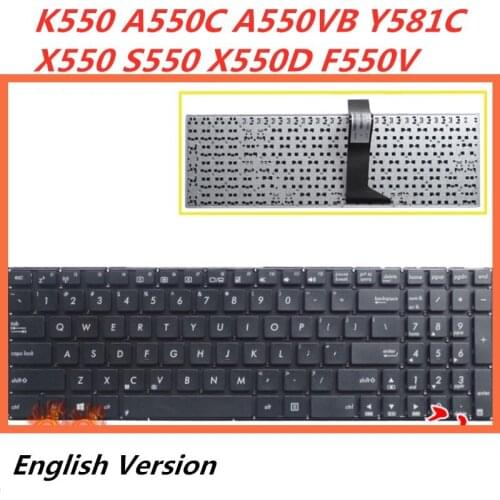 Laptop English Keyboard For Asus K550 A550C A550VB Y581C X550 S550 X550D F550V notebook Replacement layout Keyboard