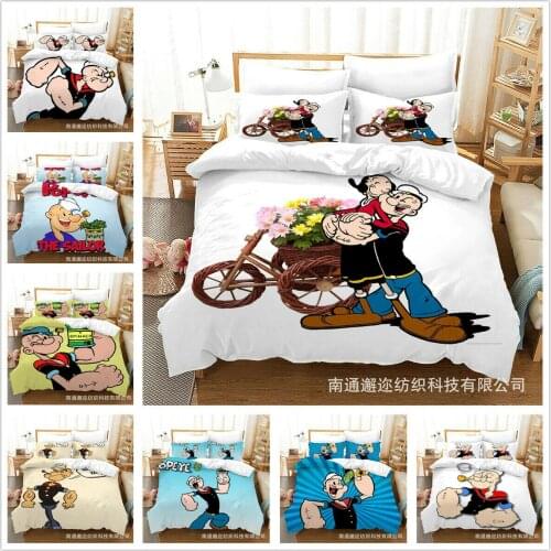 Popeye the Sailor Bedding Set 2/3Pcs Duvet Cover & Pillowcase(s) 3D Printed Quilt Cover For Home Textile Gift
