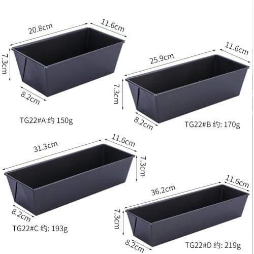 Tray Baking Mold Rectangular Non-Stick Bread Black Carbon Steel Baking Cake Tray Mould Non-stick Baking Tools Bread Pan Toast