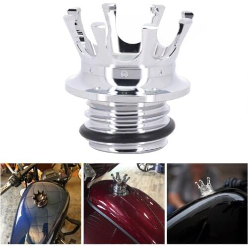 MP12-001-0159 Gas Tank Caps Replacement Anti-corrosive Electroplate King Crown Motorcycle Fuel Tank Caps for XL1200 XL883 X48 V7
