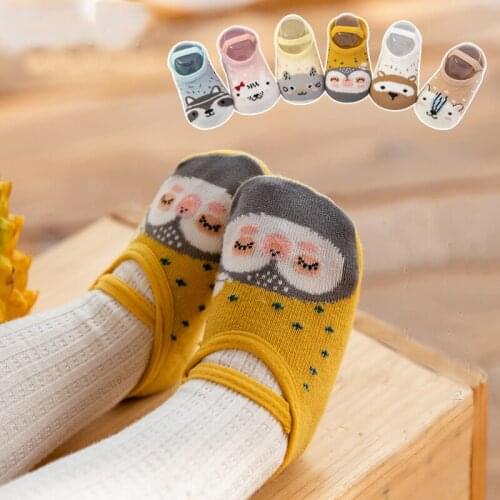 Newborn Infant Anti Slip Socks Toddler Kids Boys Girls Cotton Short Animal Print Funny Cute Cartoon Ankle Socks Baby Accessories