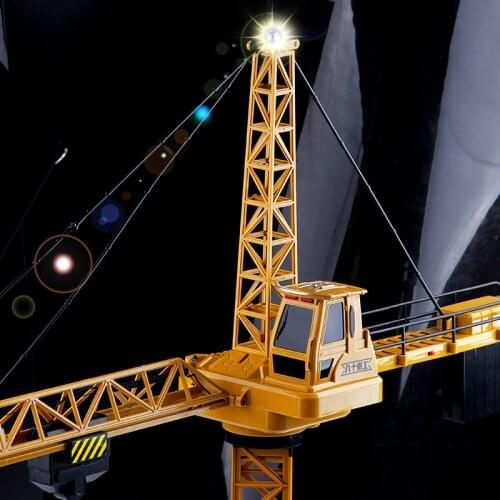 Upgraded Version Remote Control Construction Crane 6CH 128CM 680 Rotation Lift Model 2.4G RC Tower Crane Toy For Kids