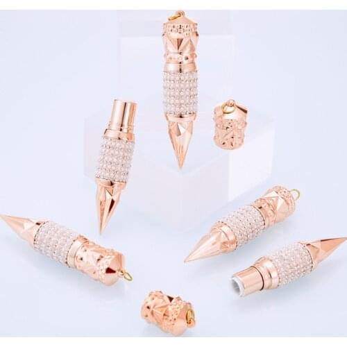 Wholesale 12.1MM Empty Lipstick Containers Bottles Rose Gold Pearl Radish Lip Stick Tubes Lipbalm Tubes Cosmetics Packaging