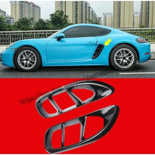 Fit For Porsche 718 Boxster Cayman 2016 2017 2018 Carbon Fiber Side Vent Air Duct Intake 2pcs