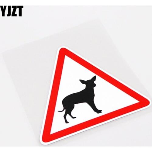 YJZT 12.2CM*10.5CM Fashion CHIHUAHUA DOG Warning Mark Car Sticker Decal Decor PVC 13-0993