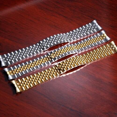20mm 21mm Silver Gold Stainless steel WatchBands Strap Replace For DATEJUST ROLE Watch Wristband Bracelet