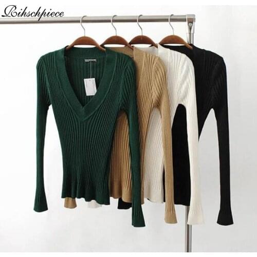 Rihschpiece Women's V-Neck Pullovers
